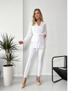 Жіночий стильний костюм-трійка білого кольору 25772
