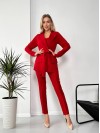 Жіночий стильний костюм-трійка червоного кольору 25773