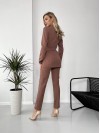 Жіночий стильний костюм-трійка кавового кольору 25778