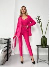 Жіночий стильний костюм-трійка малинового кольору 25779
