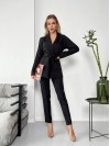 Женский стильный костюм-тройка черного цвета 25774