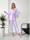 Женский стильный костюм-тройка лавандового цвета 25776