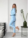 Жіночий стильний костюм-трійка блакитного кольору 25777