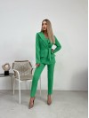 Жіночий стильний костюм-трійка зеленого кольору 32701