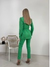 Жіночий стильний костюм-трійка зеленого кольору 32701