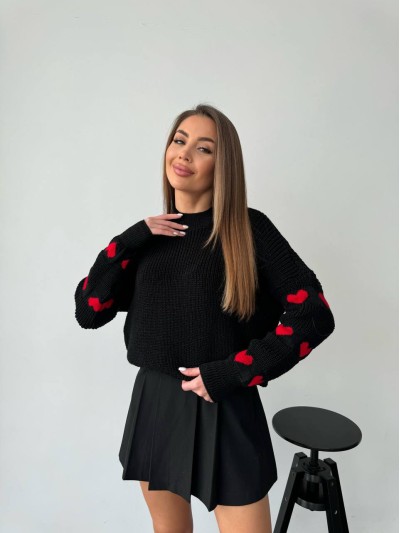 Женский свитер оверсайз черного цвета 26920