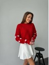 Жіночий светр оверсайз червоного кольору 26921 АО