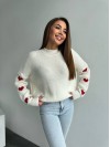 Жіночий светр оверсайз молочного кольору 26919