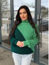 Жіночий светр із горловиною зеленого кольору 30291