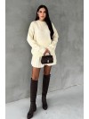 Женский теплый костюм 2-ка с юбкой молочного цвета 30500