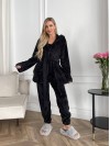 Жіночий теплий костюм 3-ка для дому чорного кольору 29823
