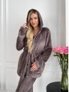 Жіночий теплий костюм 3-ка для дому кавового кольору 29820
