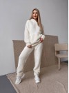 Жіночий теплий костюм з хутра Тедді бiлого кольору 30300