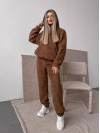 Жіночий теплий костюм з хутра Тедді коричневого кольору 30298