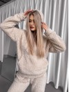 Жіночий теплий костюм з хутра Тедді молочного кольору 30299