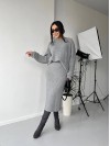 Жіночий теплий костюм зі спідницею сiрого кольору 30419