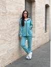 Женский теплый костюм со змейкой мятного цвета 25640