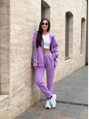 Женский теплый костюм со змейкой лилового цвета 25639