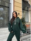 Жіночій теплий спортивний костюм смарагдового кольору 29341