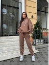 Жіночій теплий спортивний костюм кавового кольору 29340