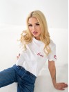 Жіночий топ Love молочного кольору 33225