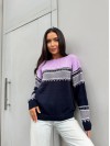 Жіночий універсальний светр синьо-бузкового кольору 30190