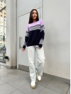 Жіночий універсальний светр синьо-бузкового кольору 30190