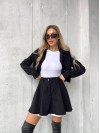 Жіночий вельветовий костюм 2-ка (спідниця-шорти+піджак) чорного кольору 30965