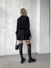 Жіночий вельветовий костюм 2-ка (спідниця-шорти+піджак) чорного кольору 30965