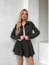 Жіночий вельветовий костюм 2-ка (спідниця-шорти+піджак) кольору хакi 30970