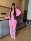 Жіночий велюровий комбінезон рожевого кольору 31142