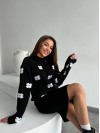 Жіночий в'язаний костюм чорного кольору 26937