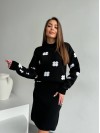 Жіночий в'язаний костюм чорного кольору 26937