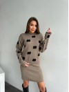 Жіночий в'язаний костюм кольору мокко 26940