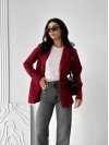 Жіночий замшевий піджак бордового кольору 31556