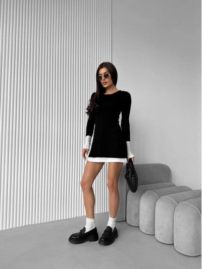 Женское ангоровое платье мини черного цвета 29615
