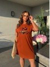 Жіноча літня сукня з малюнком помаранчевого кольору 33492