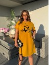 Жіноча літня сукня з малюнком жовтого кольору 33493