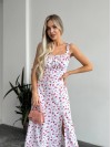 Жіноче літня сукня в квітку молочного кольору 33498