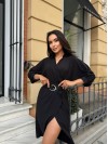 Жіноча сукня з поясом чорного кольору 28306