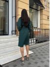 Жіноча сукня з поясом смарагдового кольору 28308