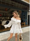 Жіноча шифонова сукня міні білого кольору 29556