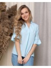 Женская бащовая блузка голубого цвета 33914