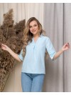 Женская бащовая блузка голубого цвета 33914