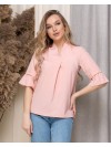 Женская бащовая блузка пудрового цвета 33910