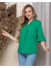 Жіноча базова блузка зеленого кольору 33911