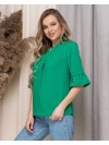 Жіноча базова блузка зеленого кольору 33911