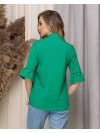 Жіноча базова блузка зеленого кольору 33911