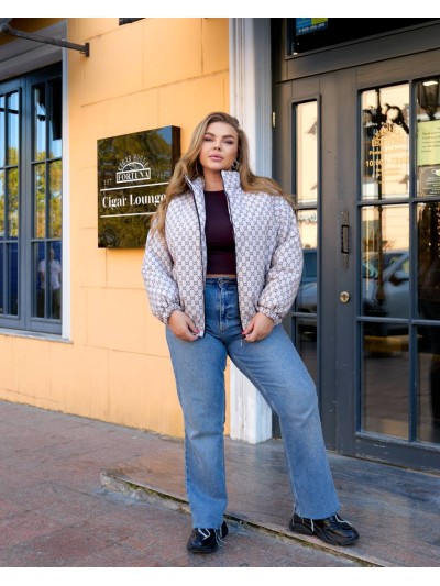 Жіноча базова куртка бежевого кольору 34881