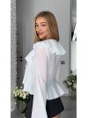 Жіноча блуза на зав'язках бiлого кольору 33716